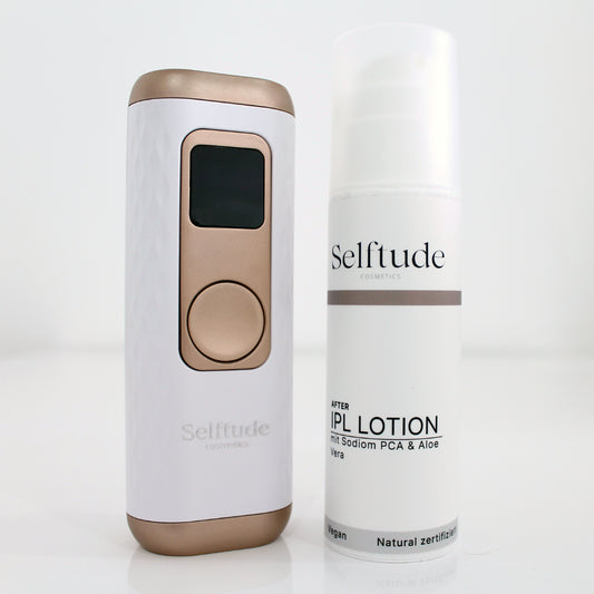 Selftude® IPL Laser DUO Haarentfernung mit Kühlfunktion + IPL-Lotion 200ml im Angebot