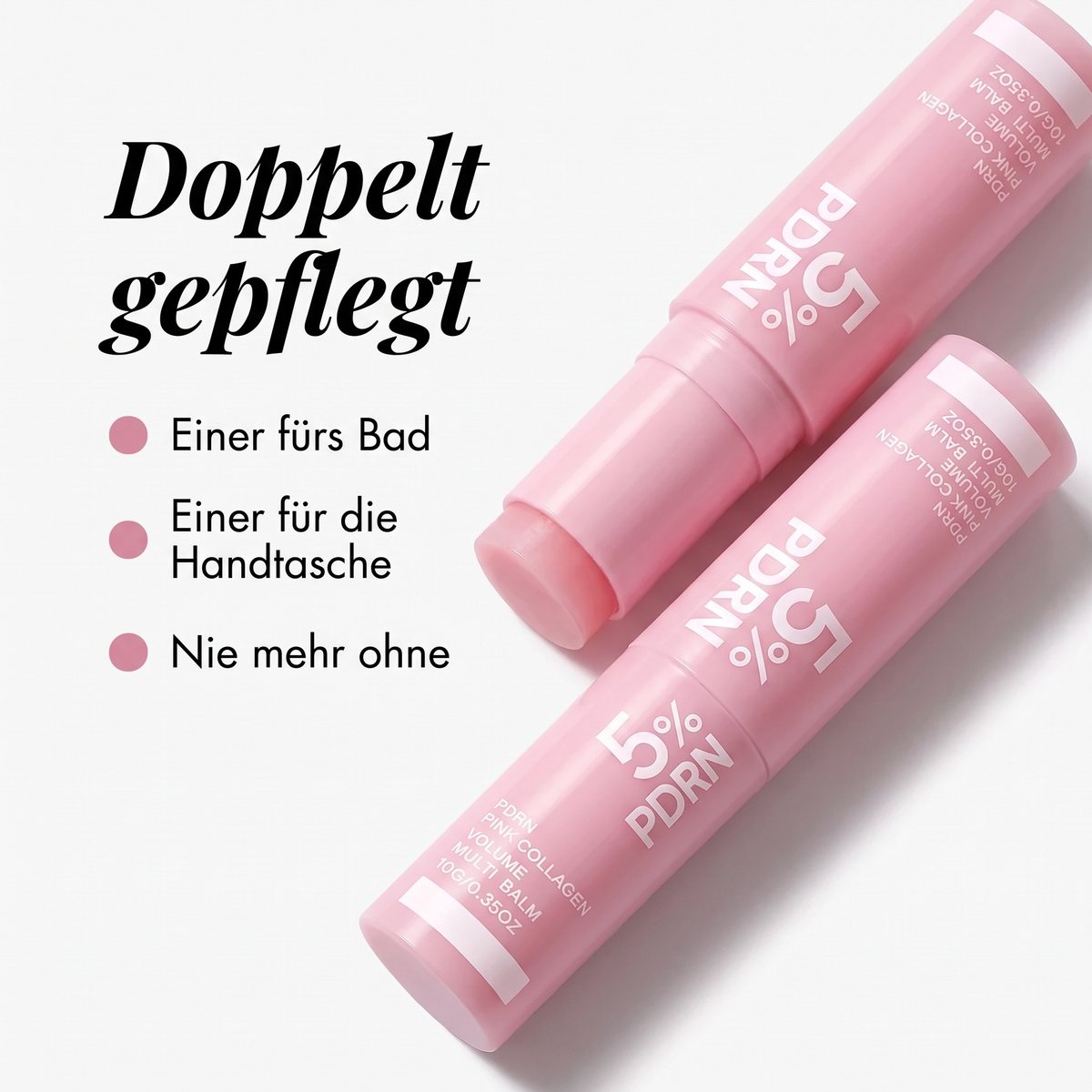 Zwei Sticks, Bad und Handtasche