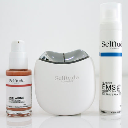 Selftude® EMS Gua Sha Pro™ TRIO - EMS GEL + Gratis Anti Aging Effect Serum mit Hyaluron